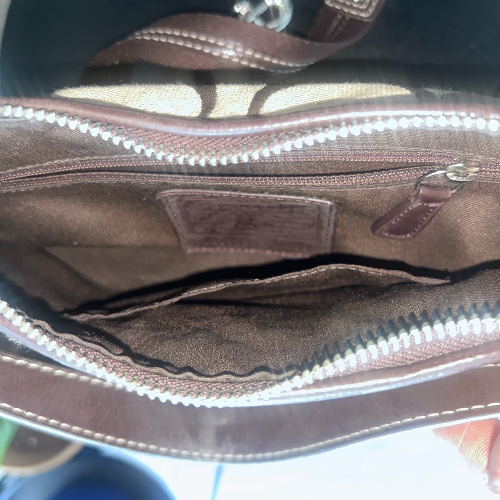 Coach Brown Signature Logo Shoulder Bag - Picture 5 of 6